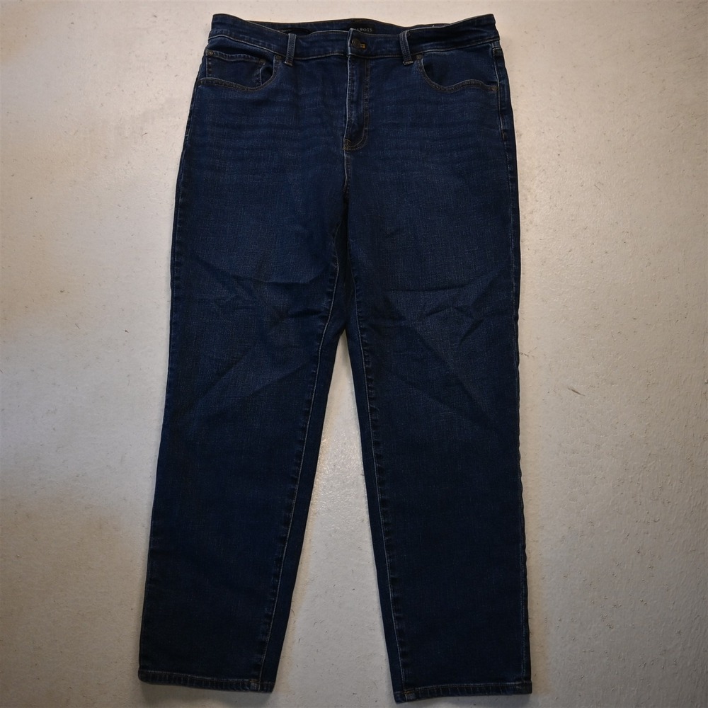Talbots 18 High Rise Everyday Relaxed Jean Dark Stretch Denim Womens Jeans